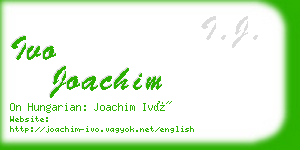 ivo joachim business card